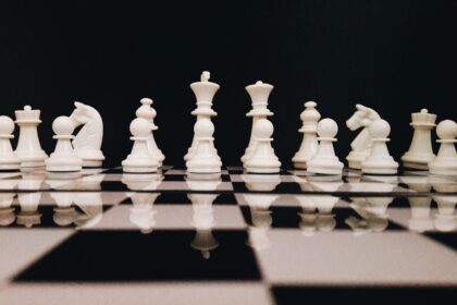 white chess game set