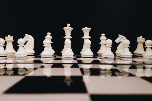 white chess game set