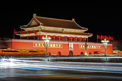 brown temple during nighttime